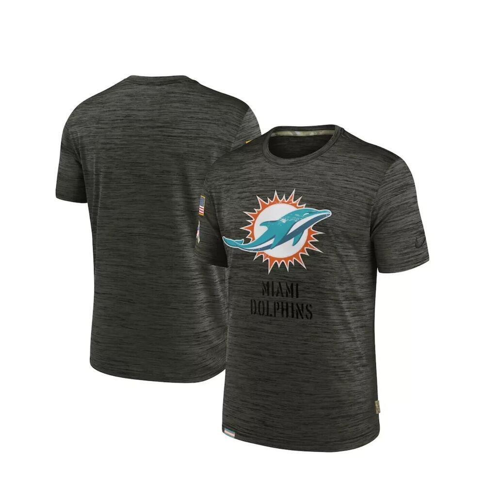 Nike Miami Dolphins 2022 Salute to Service Velocity Team T-Shirt Olive Mens XXL - Picture 9 of 11